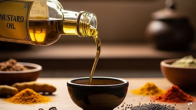 Mustard oil has a distinct pungency and a naturally sharp profile. (Image: AI)