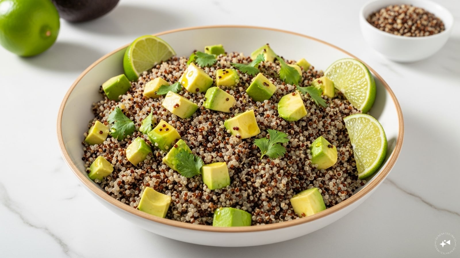  Quinoa and Avocado Power Salad: Quinoa is a complex carbohydrate that helps the brain produce serotonin, the "feel-good" hormone. Mixed with creamy avocado and lime, this salad provides healthy monounsaturated fats. It’s a refreshing, filling lunch that keeps you focused and emotionally balanced all afternoon.