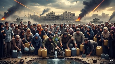 Iran is among the most water-stressed countries in the world, with nearly all of its renewable water resources already being used for agriculture, industry and domestic consumption. (AI-Generated Image)