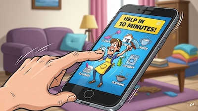 Platforms such as Snabbit, Pronto and Urban Company are at the centre of this trend. (AI generated image)