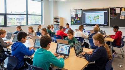 Printed textbooks are now being reconsidered as a means of reducing the competition for students’ attention. (AI Generated Image)