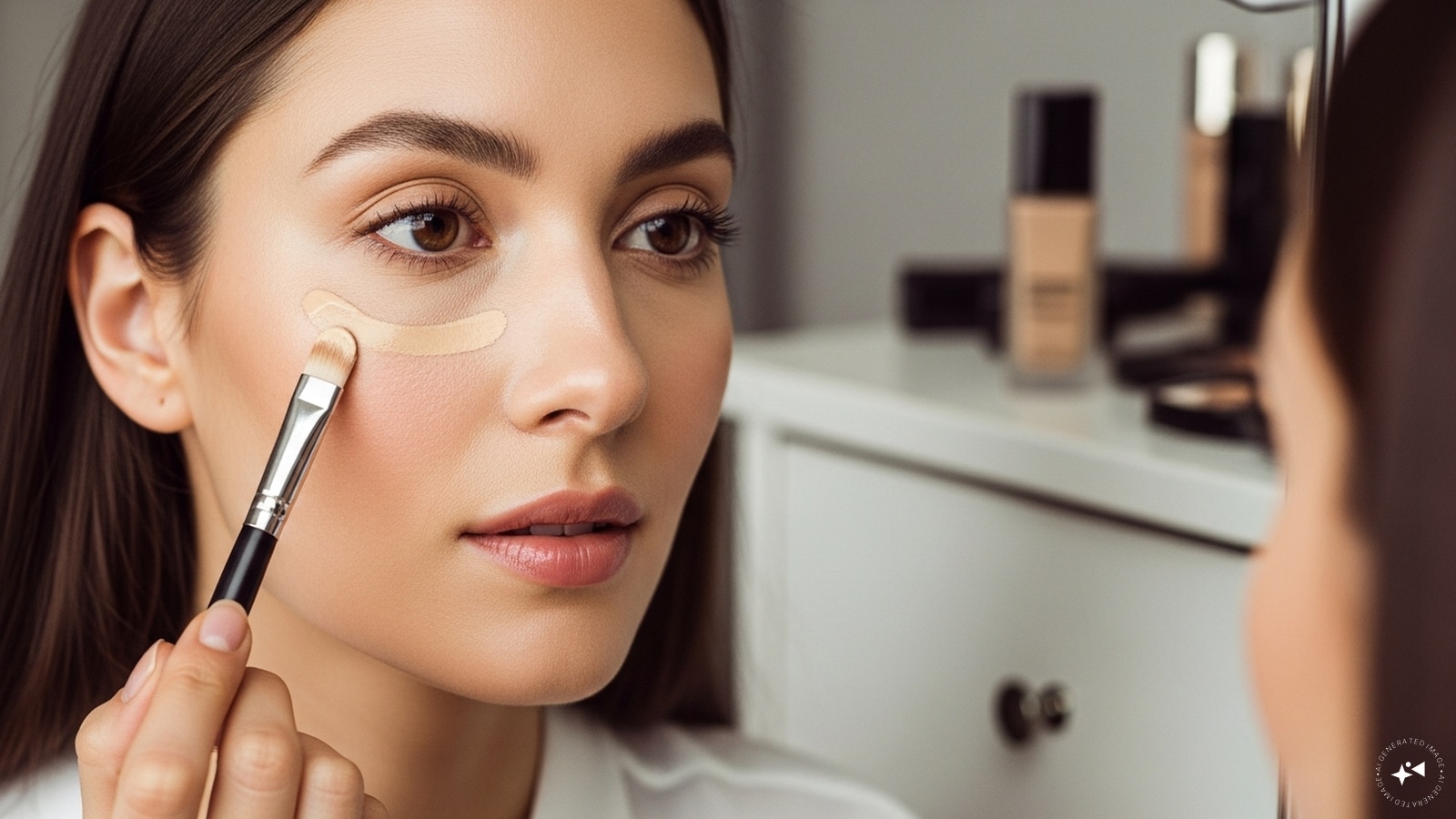 Apply Concealer After Foundation: Instead of applying concealer first, layer it after foundation. This allows you to cover only what’s needed, reducing product use and blending time. It also prevents cakey patches and ensures your under-eye area looks bright and flawless.