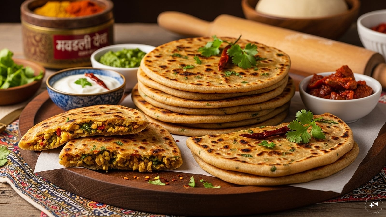  Savory Holi Paratha: Mash leftover dal or sabzi with spices and stuff into roti dough. Roll out and pan-fry for a delicious, savory paratha that transforms leftover curries into a quick meal.