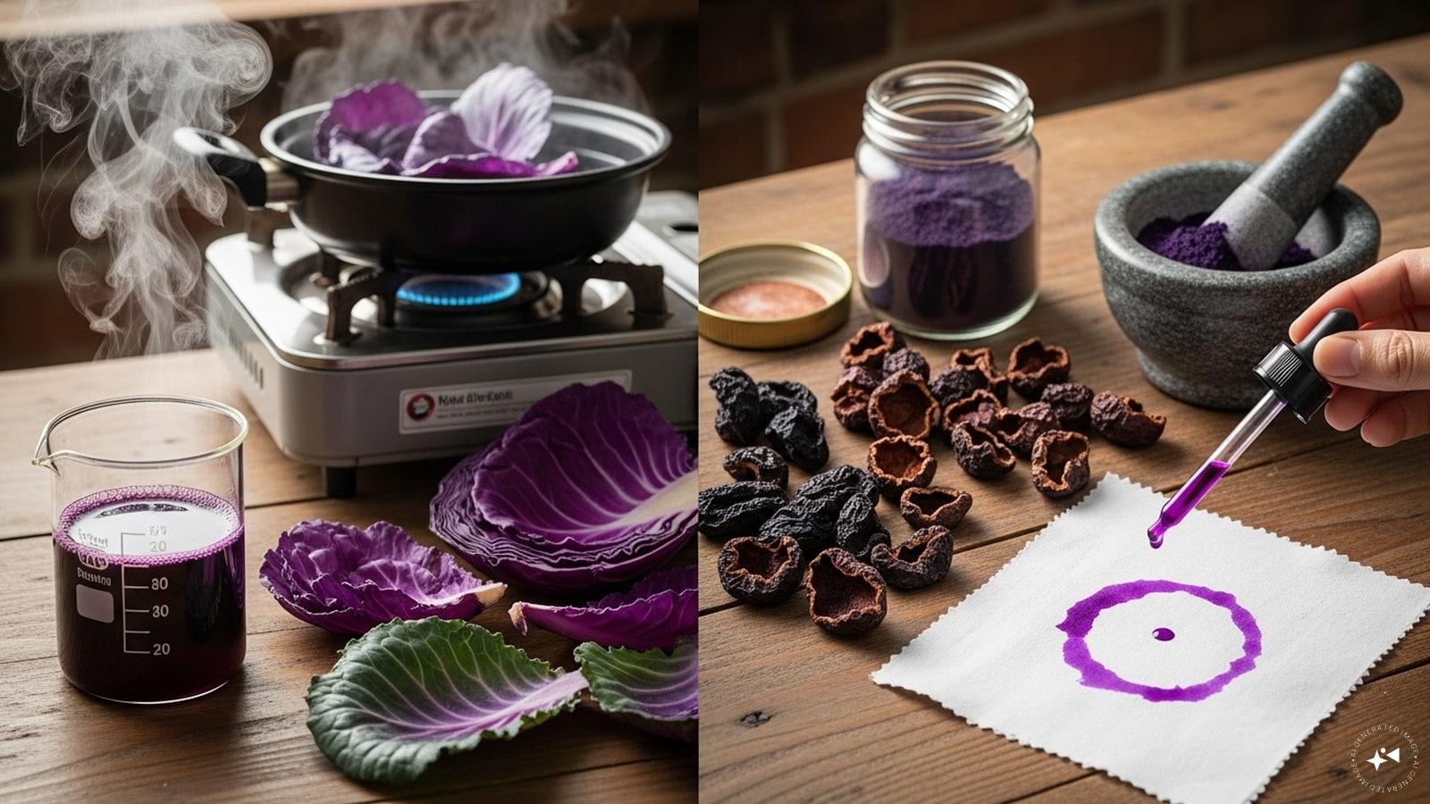 Purple – Jamun or Red Cabbage: Boil red cabbage leaves to produce a purple liquid colour. You can also dry jamun skins and grind them carefully. This vibrant shade is plant-based and free from synthetic additives. Purple – Jamun or Red Cabbage: Boil red cabbage leaves to produce a purple liquid colour. You can also dry jamun skins and grind them carefully. This vibrant shade is plant-based and free from synthetic additives.