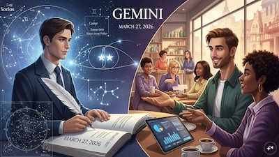 Gemini Horoscope today: Astrological predictions by Chirag Daruwalla for mithuna rashi on march 27 2026. (AI generated image)
