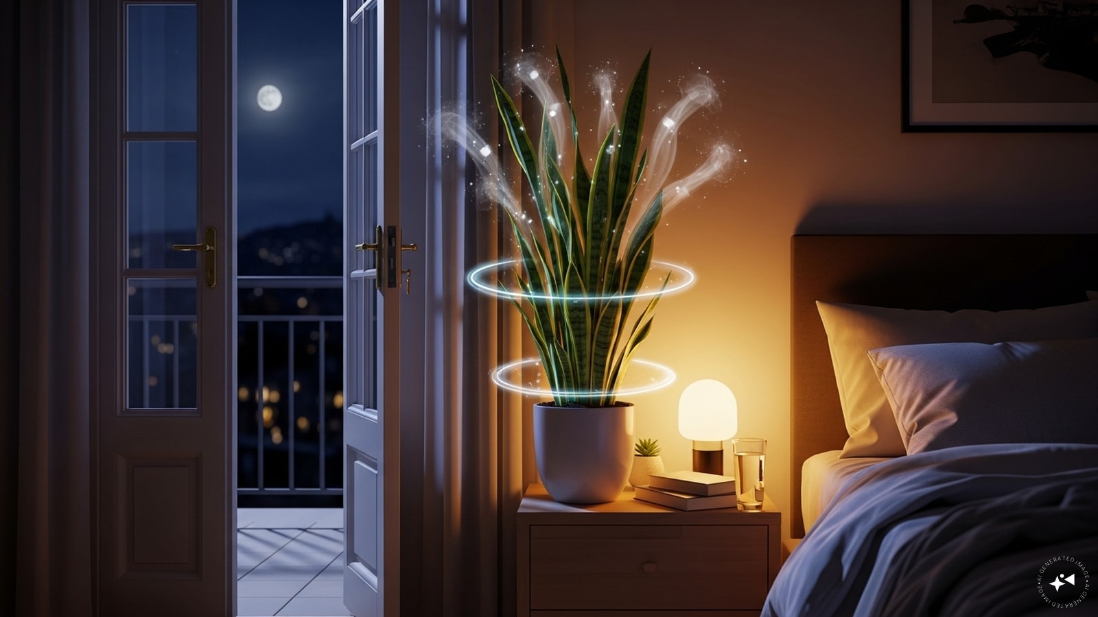 Snake Plant: The snake plant is an oxygen powerhouse. Unlike most plants, it converts CO2 into oxygen at night, making it perfect for balcony-adjacent bedrooms. It filters toxins like formaldehyde from the air, ensuring every breath you take is crisp.