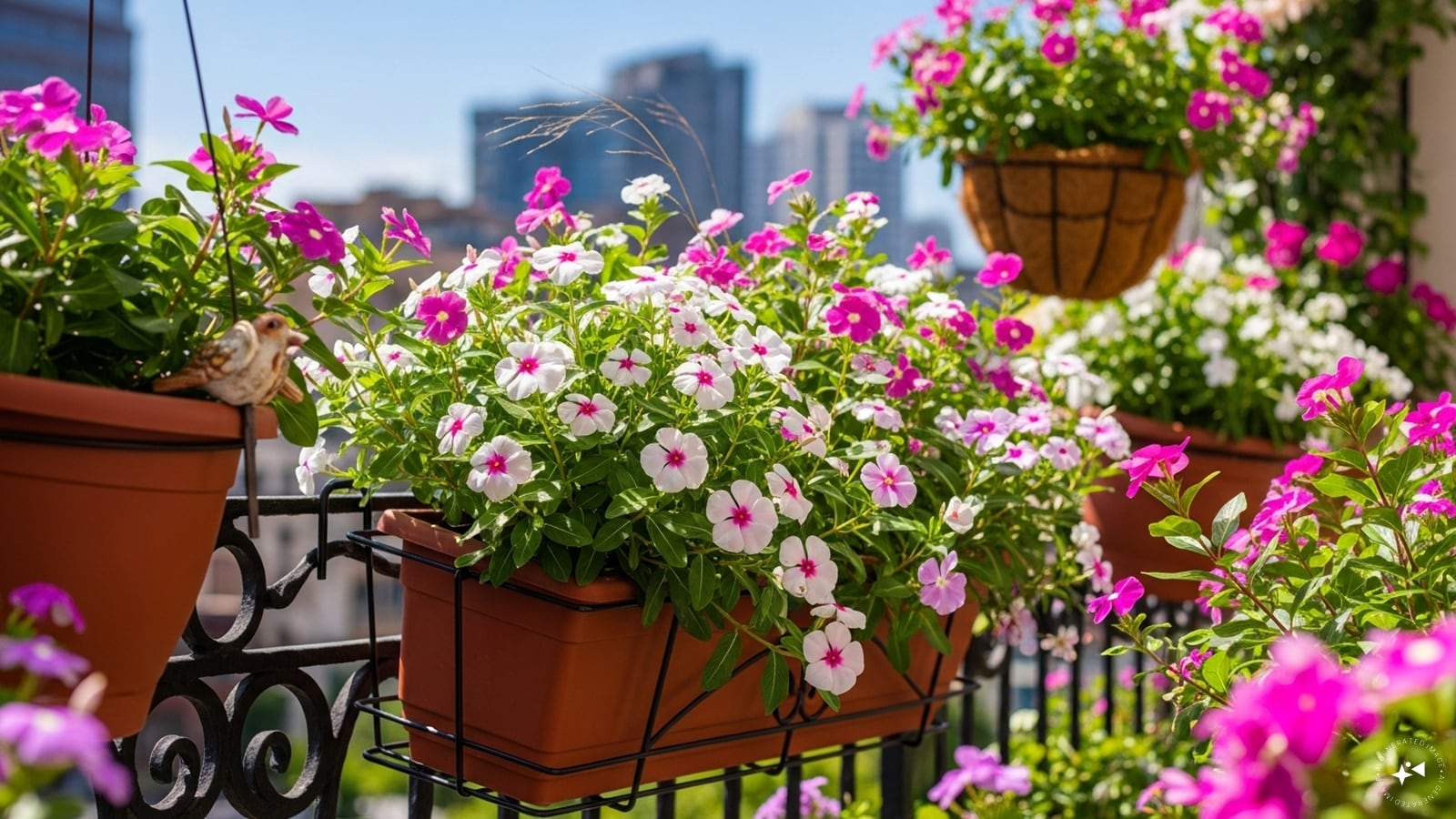 Vinca (Catharanthus roseus): Vinca is often called the "Periwinkle" of the heat. Unlike many other bedding plants, it won't wilt when temperatures spike. Its glossy leaves and flat, colorful flowers stay crisp and bright even in the most intense mid-day summer sun.