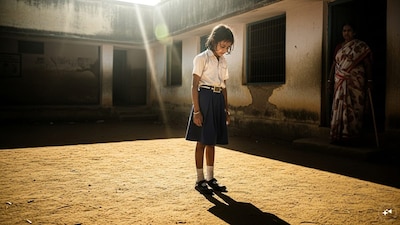 In Bengaluru's Yelahanka, a principal allegedly made students stand in the sun for two hours after a Class 1 student was late. Parents confronted the principal, who dismissed them. (AI Image)