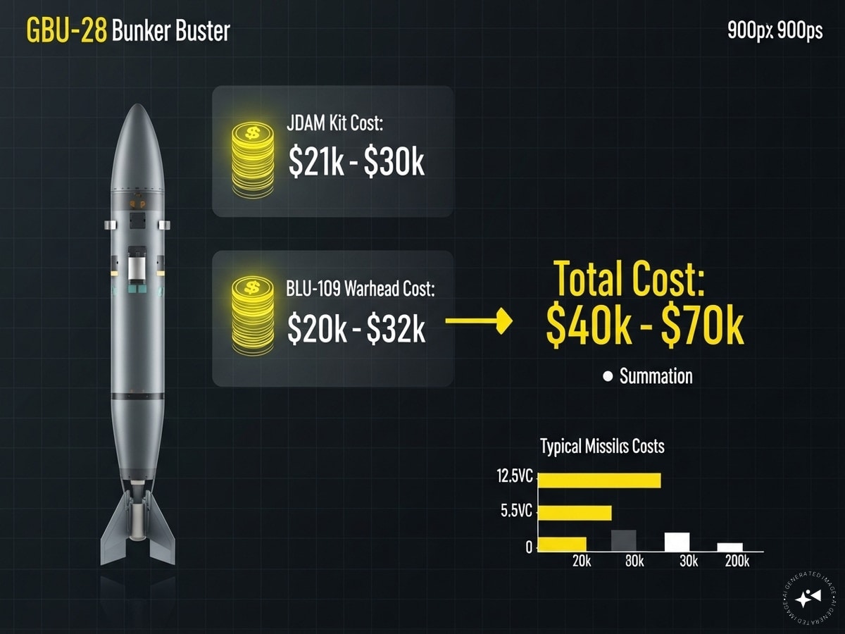 Bunker buster bomb, Bunker buster bomb price, Bunker buster bomb cost, GBU-31 BLU-109, JDAM smart bomb, B-2 Spirit bomber strike, bunker buster cost, US-Iran war