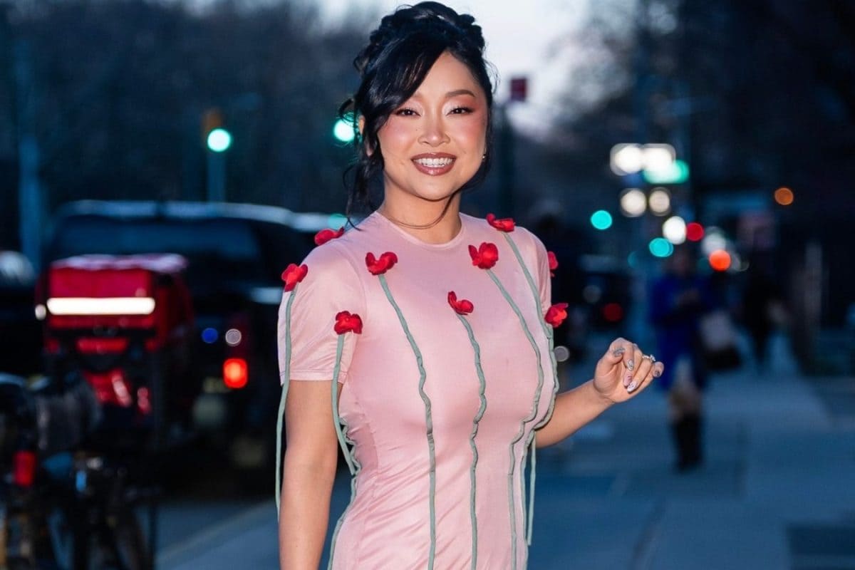 Lana Condor Looks Pretty Lethal In Pink Moschino Gown In New York City