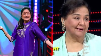 Aruna Irani and Farida Jalal dance on Indian Idol.