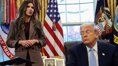 Kristi Noem was fired as US Homeland Security chief after President Donald Trump's alleged frustration with her performance. (Reuters)