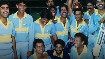 On This Day In 1985: Indian cricketers celebrate victory in the 1985 Benson and Hedges World Championship final. (Image: azharflicks/X, formerly Twitter) 