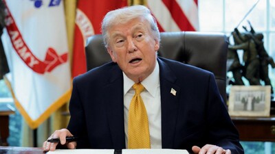 US President Donald Trump in the White House. (Reuters)