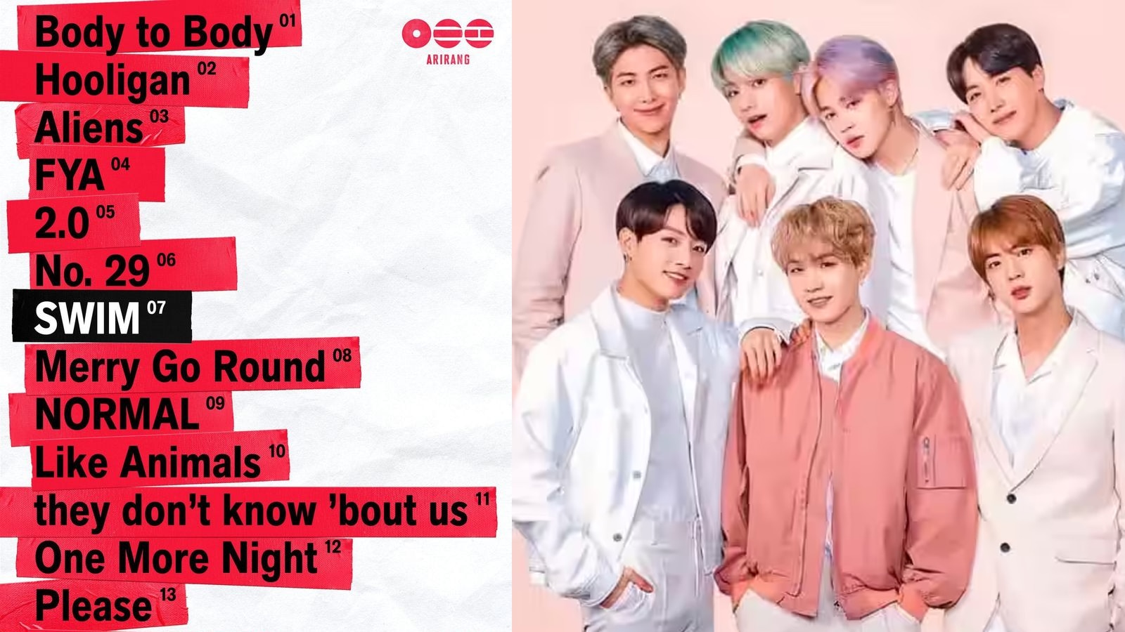 BTS Reveals ARIRANG Album Tracklist Details