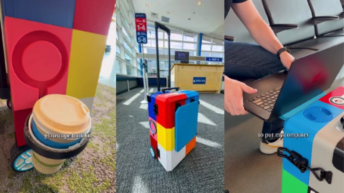 My DIY 3D‑Printed Suitcase Packed with a Table, Snack Jar, Screen and Coffee Holder – A Traveller’s Crazy Invention