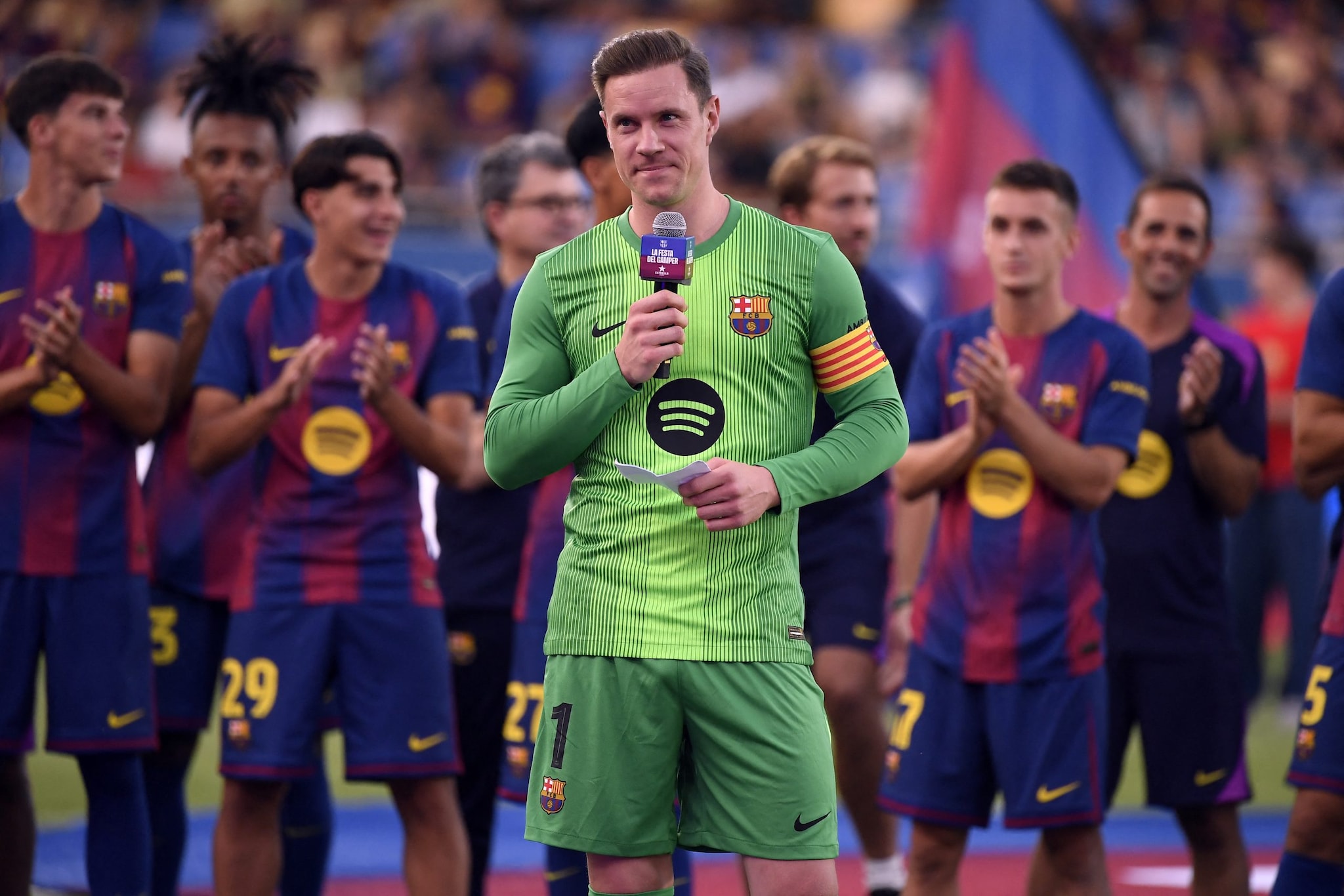 Barcelona's (now loaned to Girona) goalkeeper Marc-Andre Ter Stegen faces the threat of being dropped completely from Germany's squad for the 2026 WC, thanks to injury (AFP)
