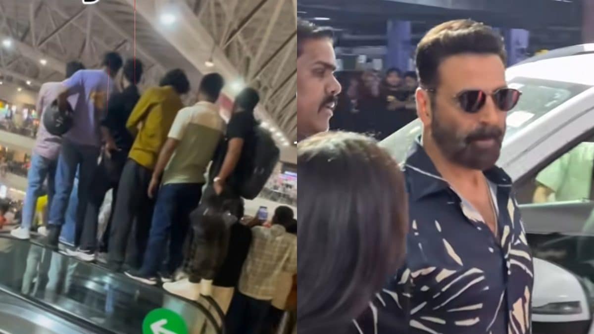 Akshay Kumar Event Turns Chaotic; Fans Climb Escalators, Break Barricades | WATCH