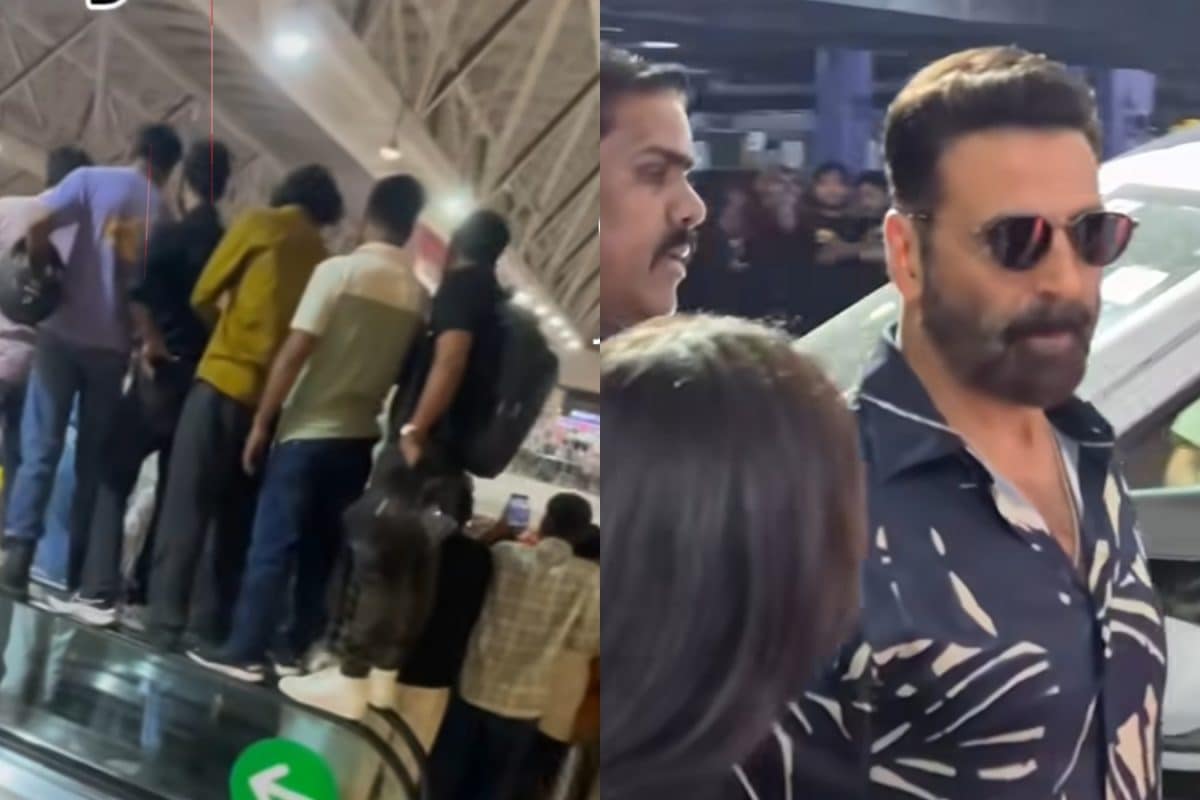 Akshay Kumar Event Turns Chaotic; Fans Climb Escalators, Break Barricades | WATCH