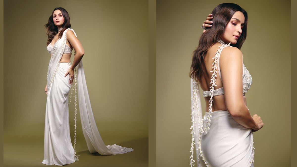 Alia Bhatt Redefines Saree Chic with Gaurav Gupta’s Mogra Tassel Masterpiece