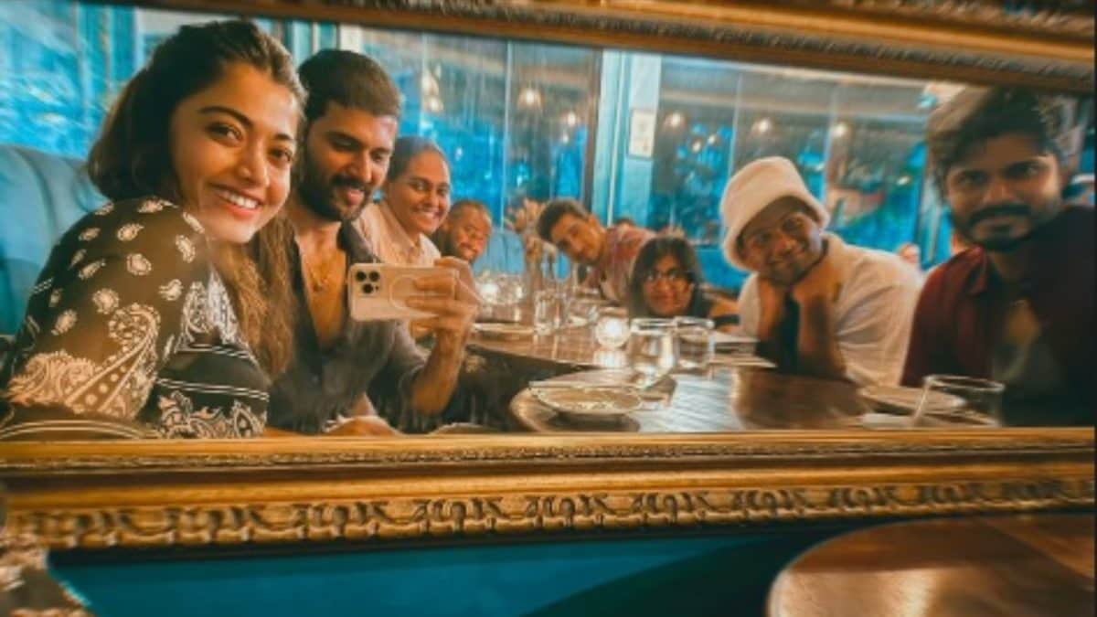 Anand Deverakonda sharing an unseen photo of Rashmika Mandanna on Instagram