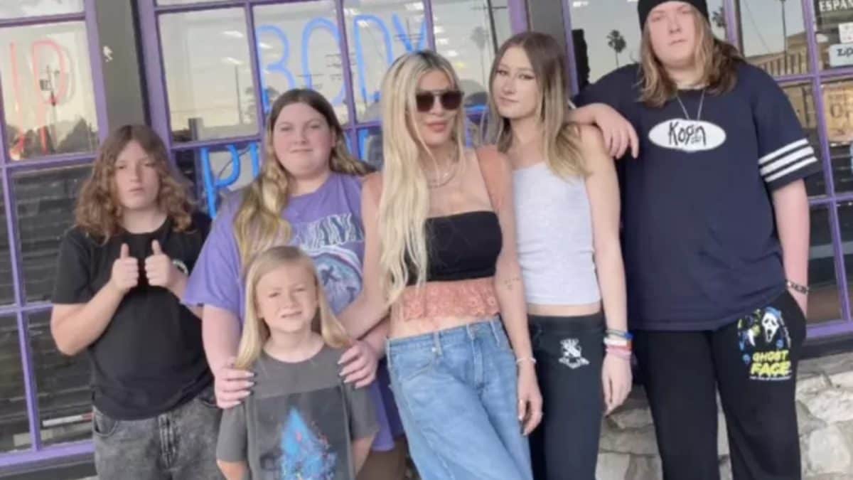 Tori Spelling with her children after the Temecula crash