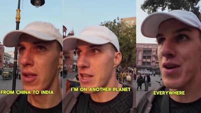 The creator has ignited a fiery online debate after sharing his honest culture shock following a short flight from China to India. (Image: Instagram/@mr.Schnaider)
