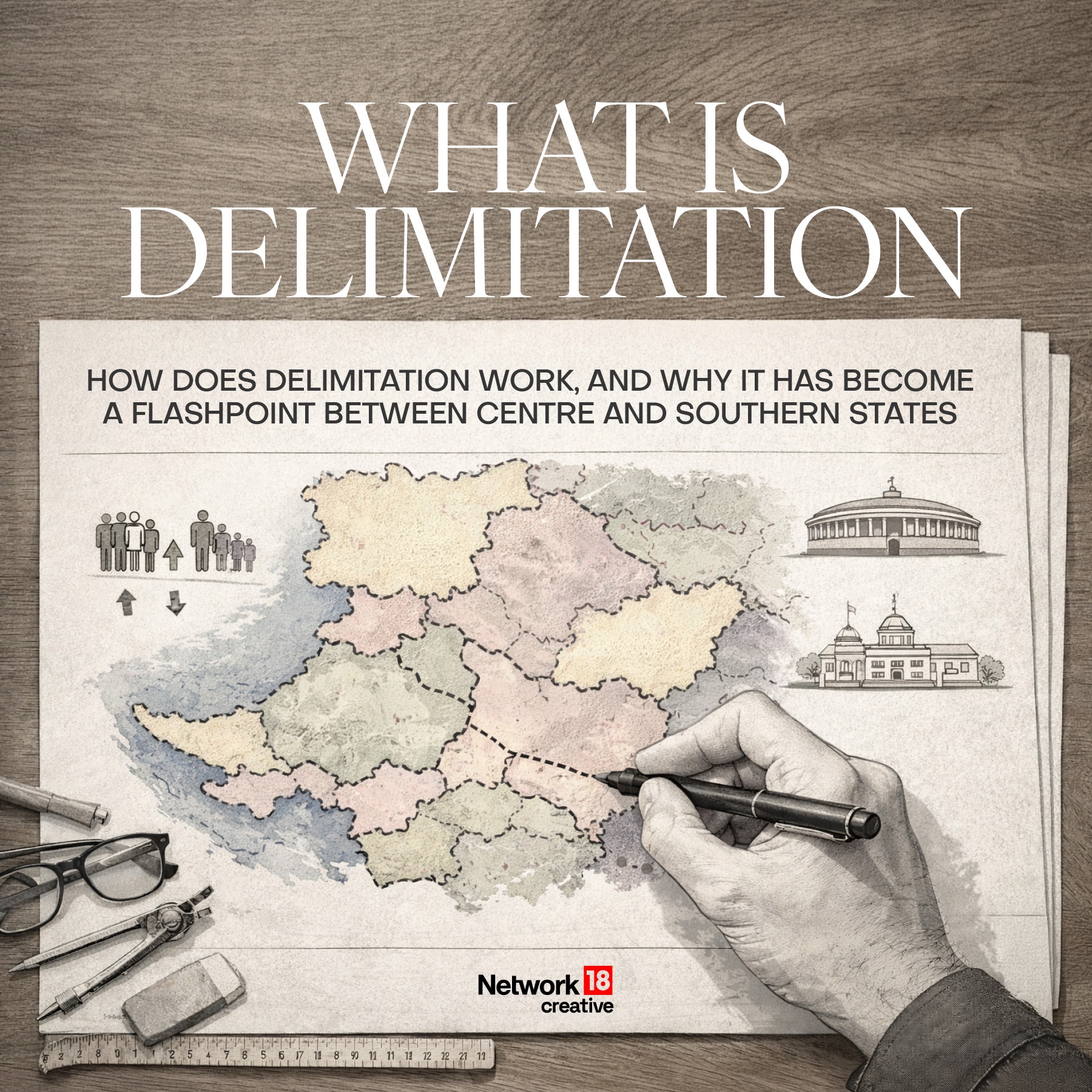 Delimitation is the process of redrawing constituency boundaries based on population changes.