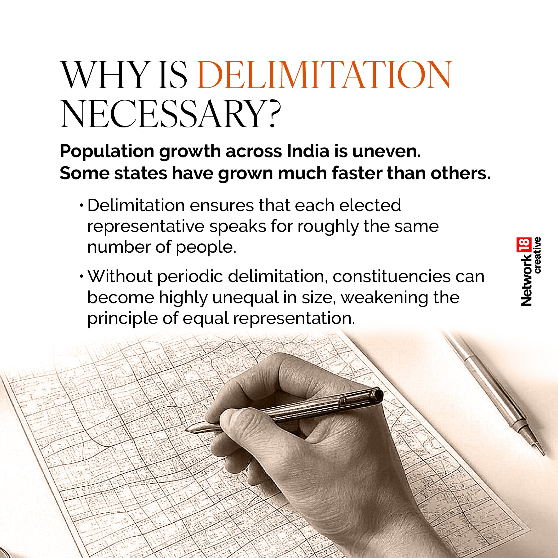 Delimitation ensures fair representation by balancing constituencies according to population changes.