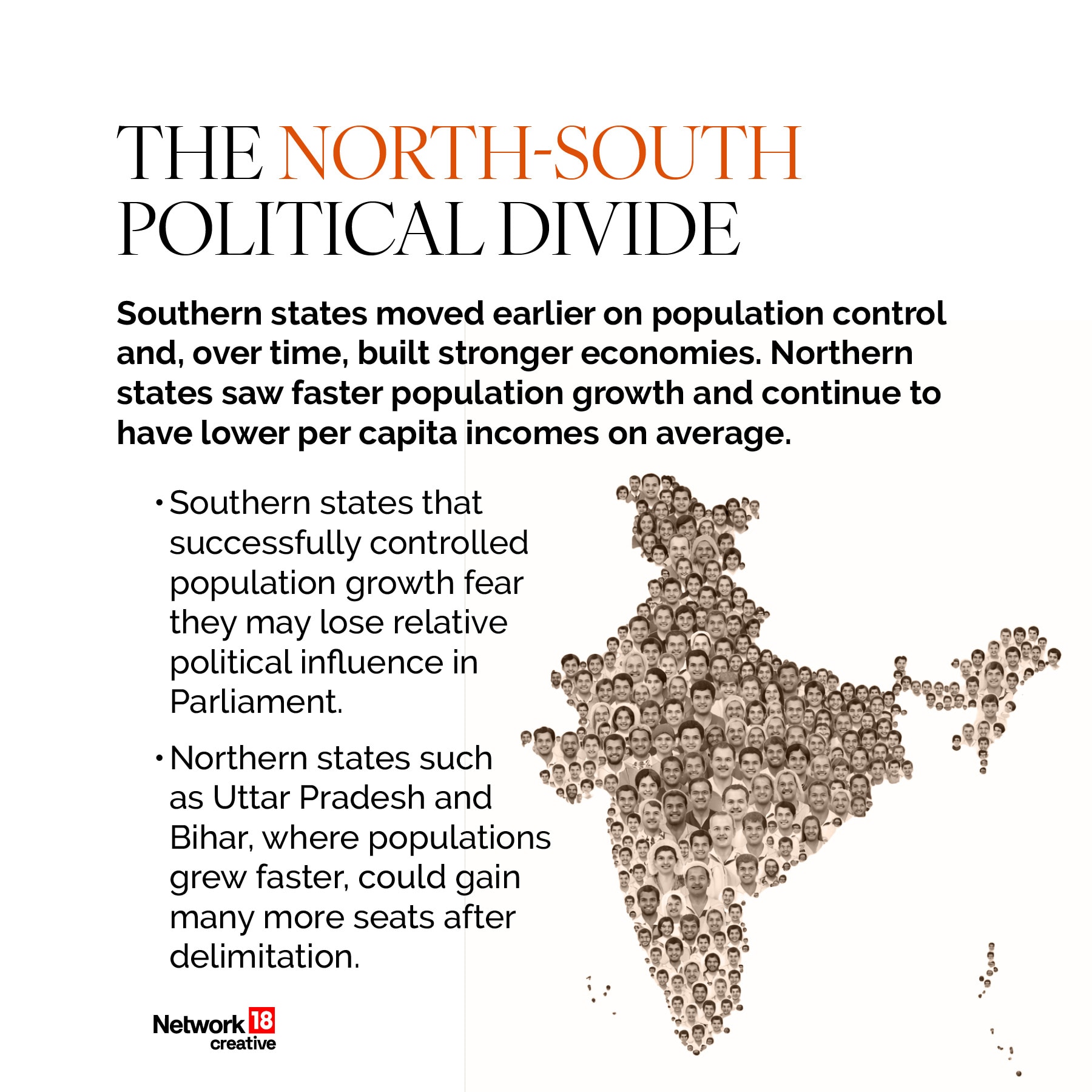 Delimitation could shift political power, with northern states gaining seats while southern states fear losing influence.
