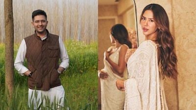 Raghav Chadha receives support from Sonam Bajwa.