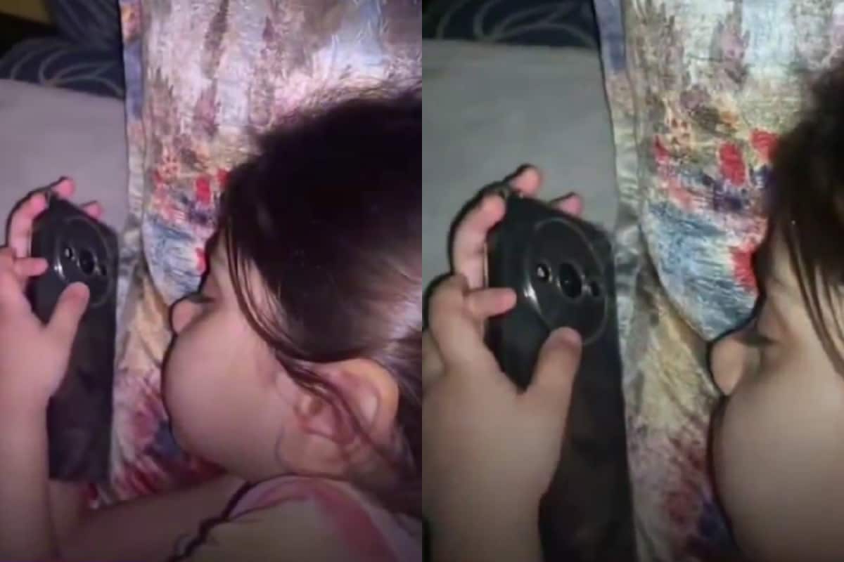 Little Girl Holding Phone ‘Scrolls Reels’ Even In Sleep, Clip Sparks Debate On Screen Time