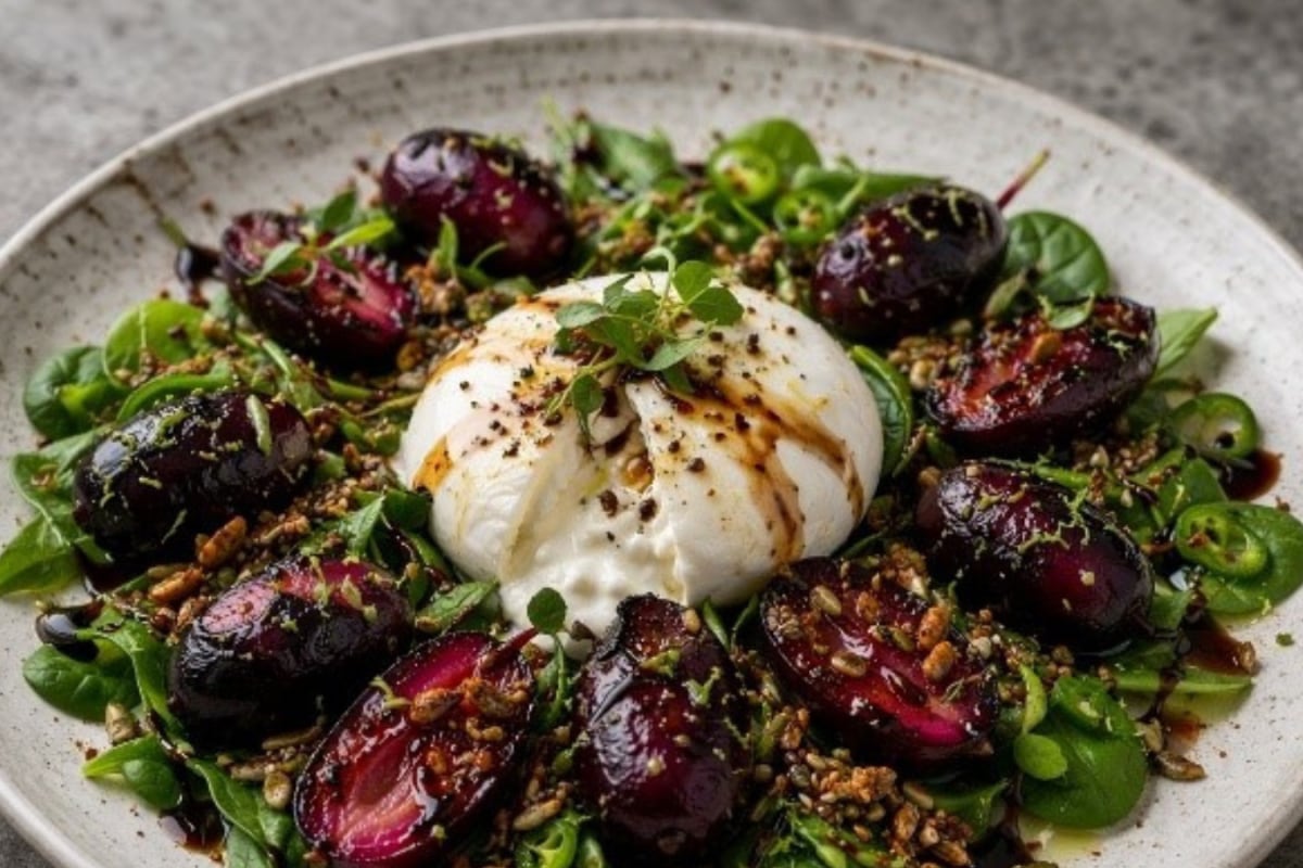 Pickled Watermelon Rind & Grilled Peach Salad, Burrata With Charred Jamun: Summer Recipes By Chef Ajay Chopra