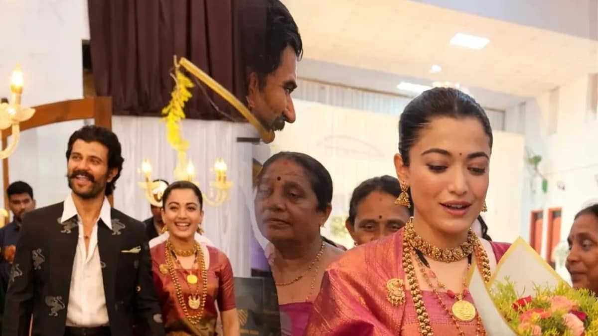 Rashmika Mandanna Showcases Kodava Heritage at Karnataka Reception as Vijay Deverakonda Turns Heads in Jade by MK Attire
