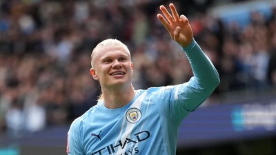 Man City's Erling Haaland bagged the 28th hattrick of his career (AFP)