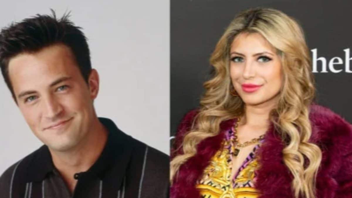 Jasveen Sangha and Matthew Perry surrounded by court documents