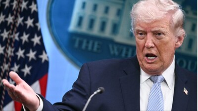 US President Donald Trump speaks about the conflict in Iran (AFP)