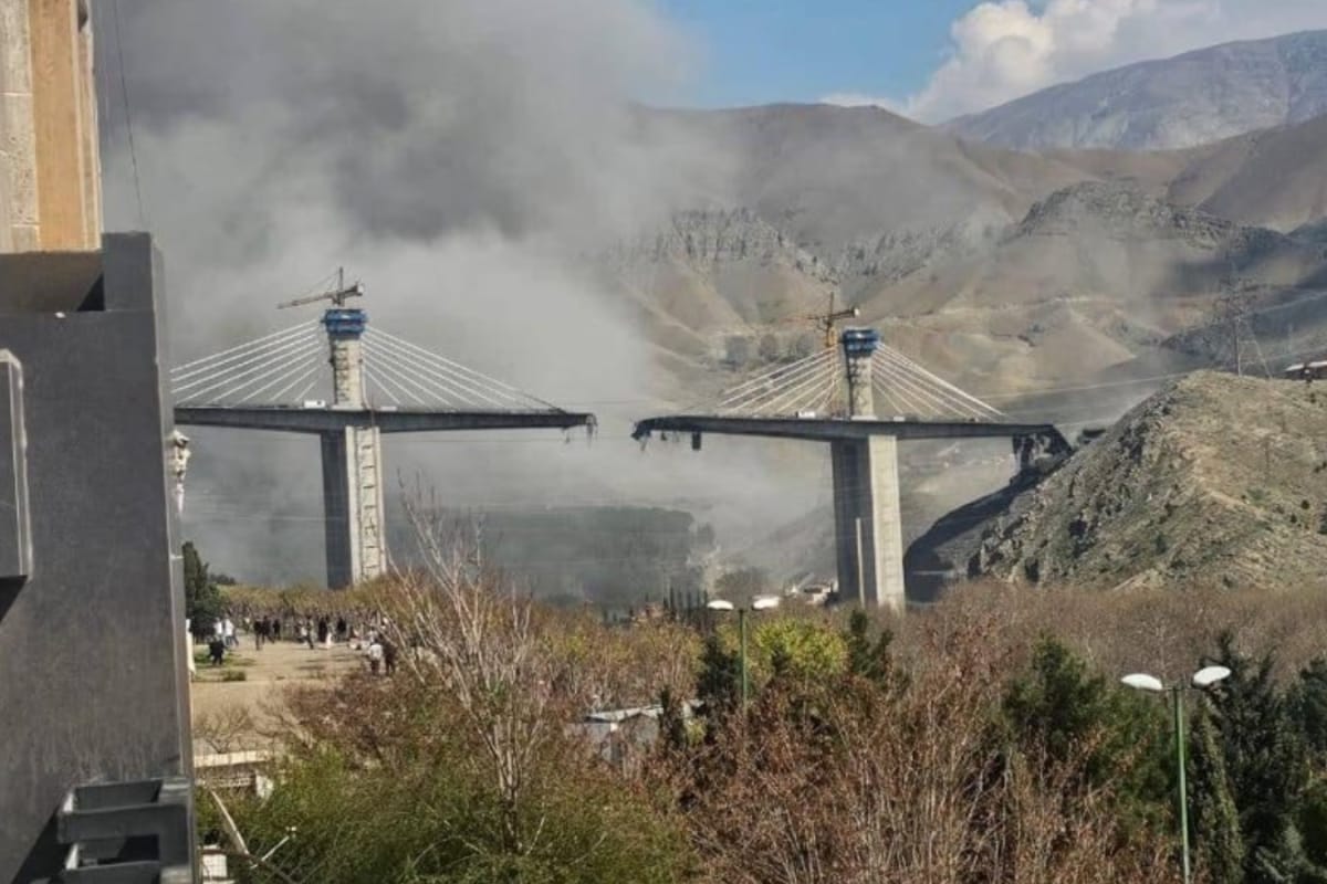 Iran's Iconic B1 Bridge, Highest In Middle East, Cut In Half After US Strikes | Watch