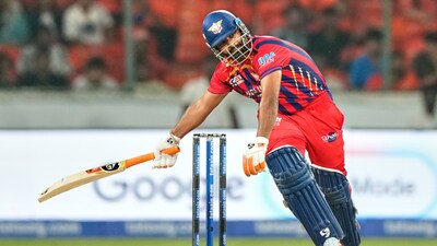 LSG captain Rishabh Pant in action vs SRH.(AP)