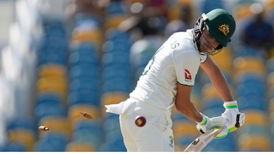 Sam Konstas being bowled (AP/PTI)