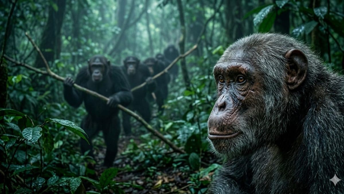 Chimpanzees in Kibale National Park, Uganda, observed during the conflict