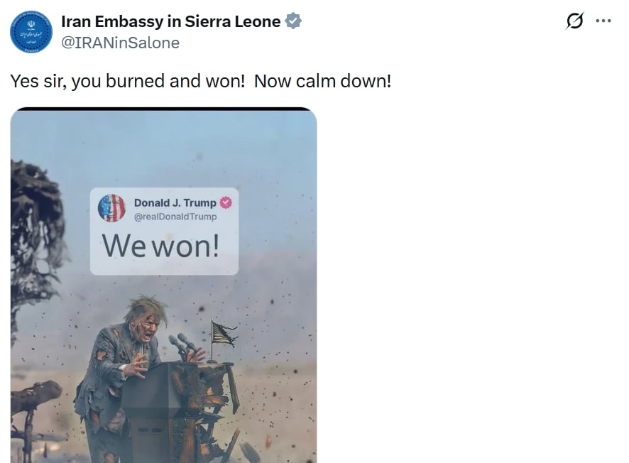 Other embassies also added their own remarks. Iran’s embassy in Sierra Leone posted a message telling Donald Trump to calm down after his repeated warnings. Meanwhile, the consulate in Hyderabad shared a sarcastic post that hinted at his interest in oil, adding to the growing number of online reactions.