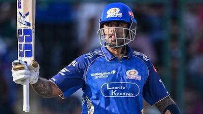 Suryakumar Yadav becomes 3rd player to hit 150 sixes for Mumbai Indians. (Picture Credit: AFP)