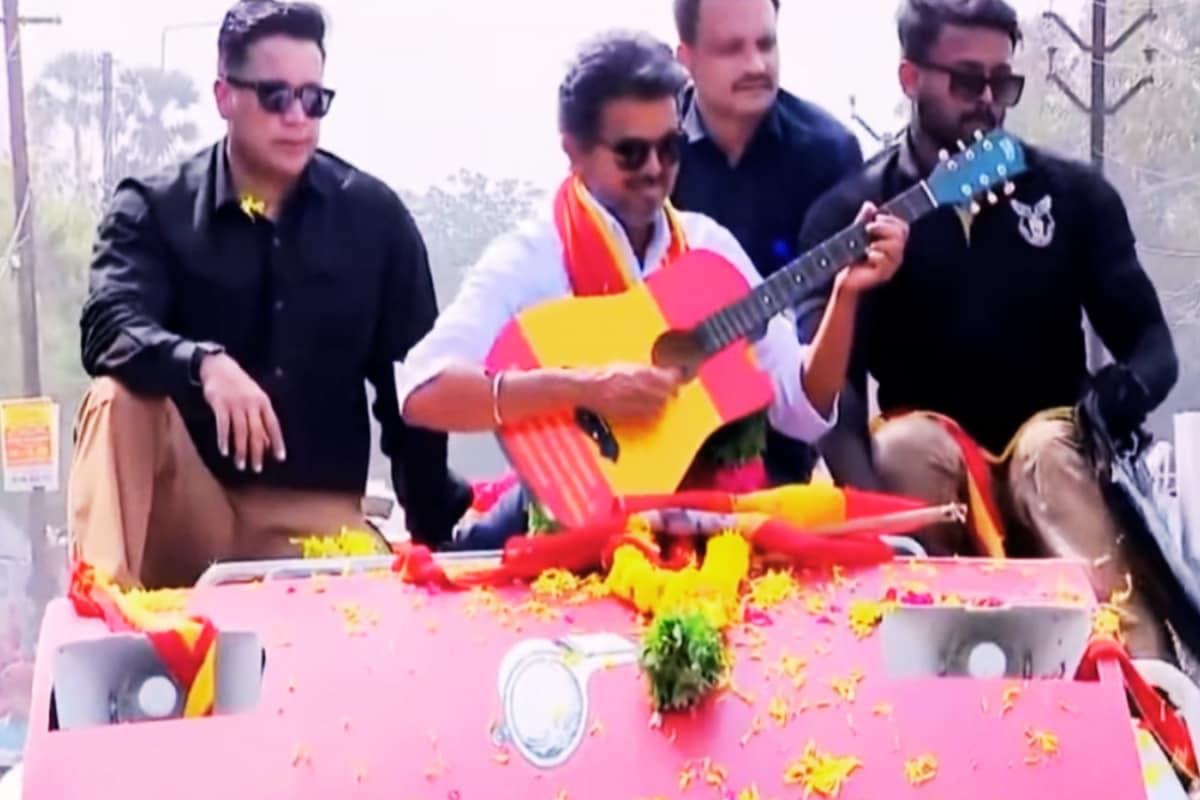 Guitar In Hand, Boy On Shoulders: Glimpses From Vijay’s Tirunelveli Roadshow | PHOTOS