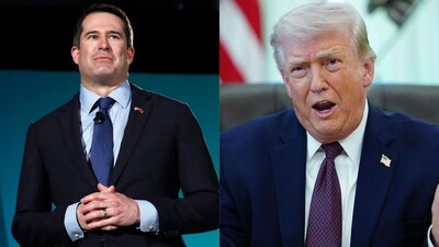 US Congressman Seth Moulton and U.S. President Donald Trump 