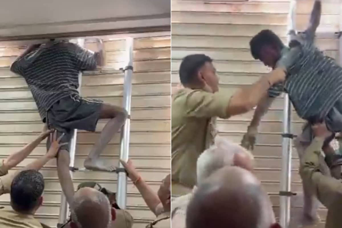 Thief Trying To Rob Ghaziabad Clinic Gets Stuck Between Shutter And Wall; Internet Jokes ‘Kya Chor Banega Re Tu’