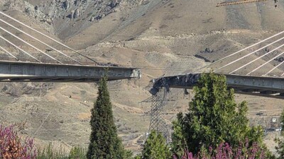Iran's iconic B1 bridge collapses after joint U.S.-Israeli strikes (Image credit: X/@Channel8English)