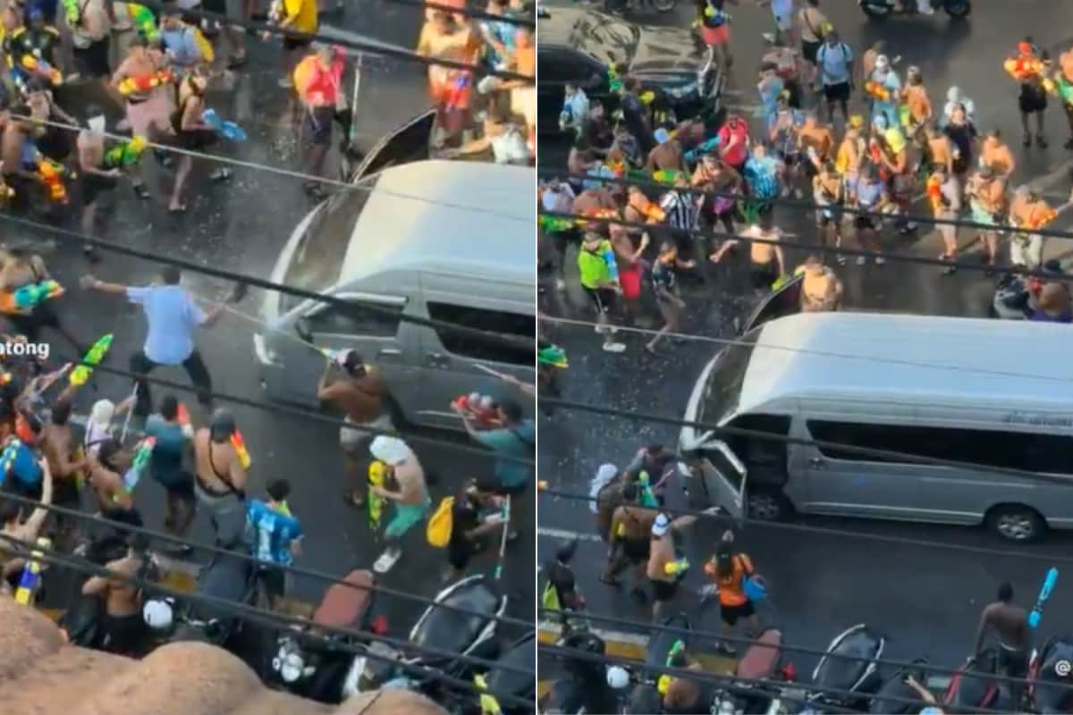 Man Harassed By Crowd With Water Sprays During Thailand’s Songkran Festival; Internet Says, ‘It’s Not Fun Anymore'