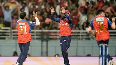 Vijaykumar Vyshak celebrates a wicket with Shreyas Iyer (Picture credit: AP)