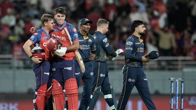 Cooper Connolly and Xavier Bartlett celebrate after beating Gujarat Titans (Picture credit: AP)